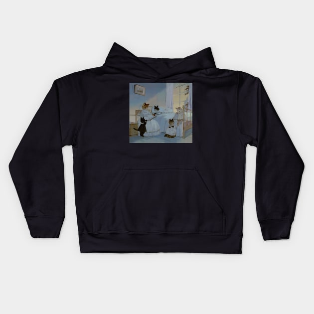 Family cats Kids Hoodie by rt0no